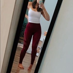 Wine red workout leggings